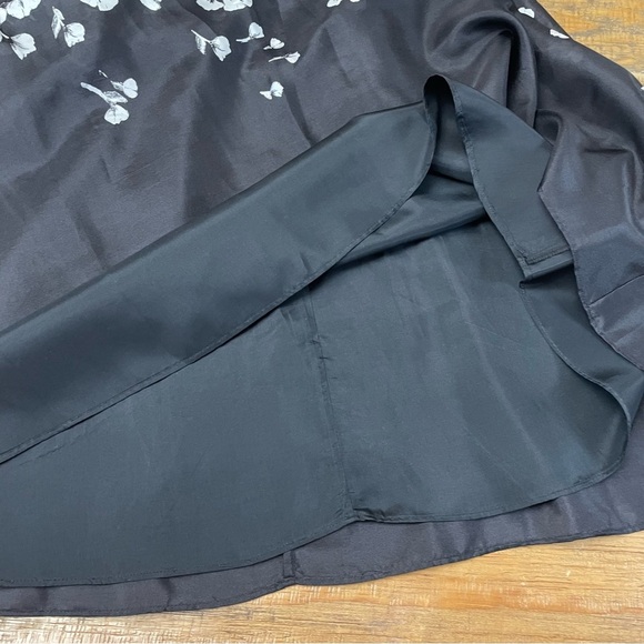 White House Black Market Floral Dress Bow Waist Silk midi 6 WHBM wedding - Picture 8 of 9